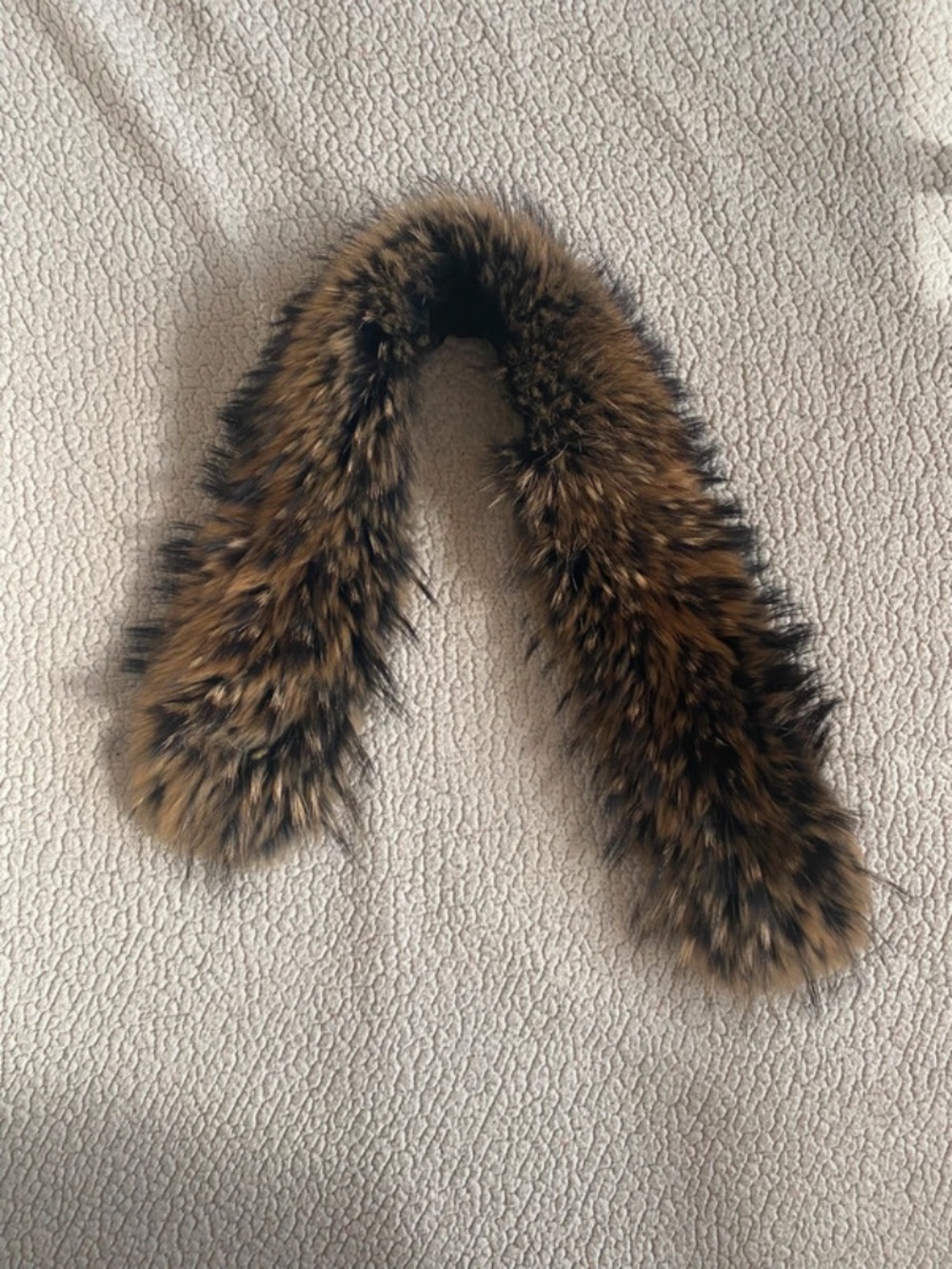 Adrienne Landau Black with Brown Faux Fur Collar
